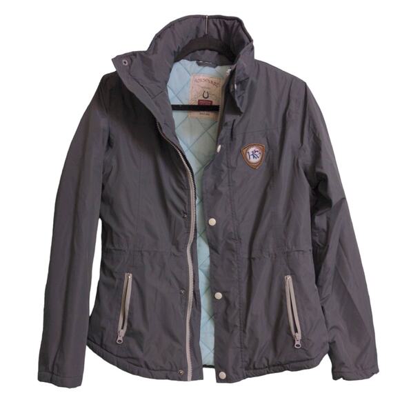 Horseware Womens Jacket Coat Black Gray-Green Zip Pockets Lined Mock Neck M 8 - Picture 4 of 11